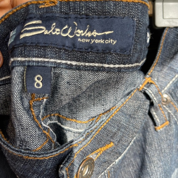 Size 8 dark wash denim capris - Picture 4 of 5